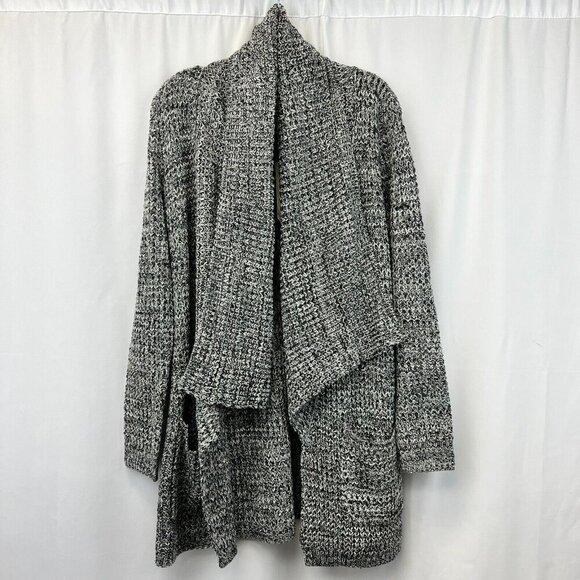 Azz Trading Inc Womens Black/Gray Knitted Open Front Cardigan Sweater Sz S/M New - Picture 1 of 10